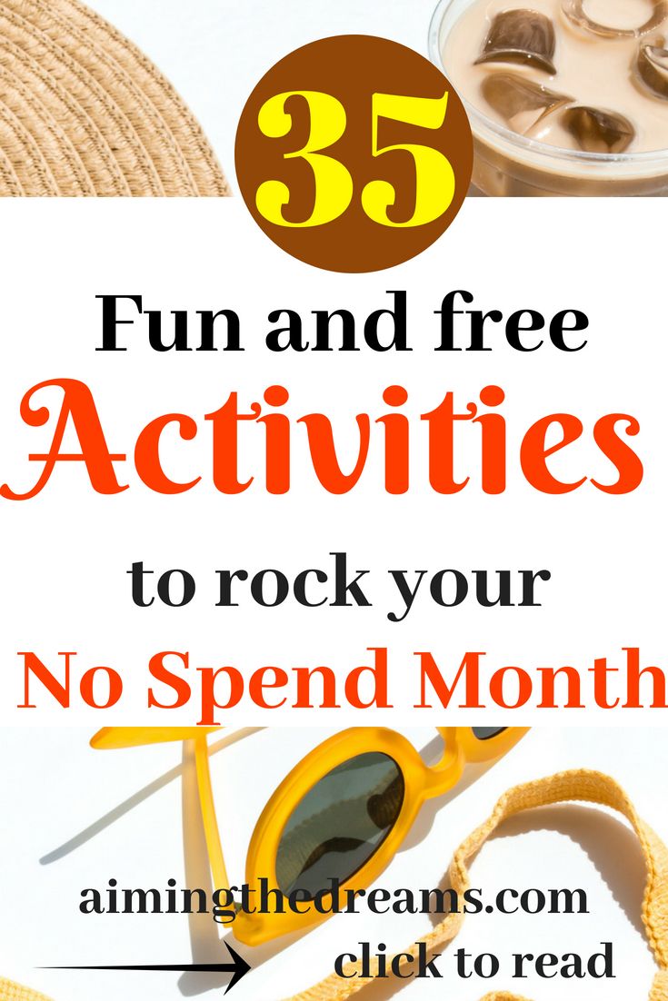 Ideas for fun activities to do in a no spend month. Enjoy your life without spending money on it.