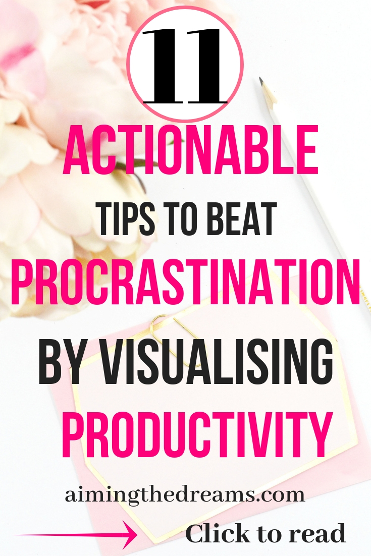 Actionable tips to beat procrastination by visualising productivity. click to read