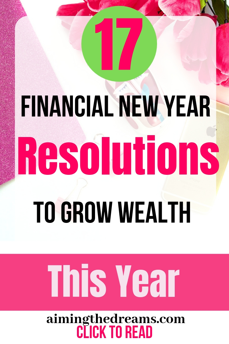 Financial new year resolutions to make #money #goals and #grow #wealth this year. 
