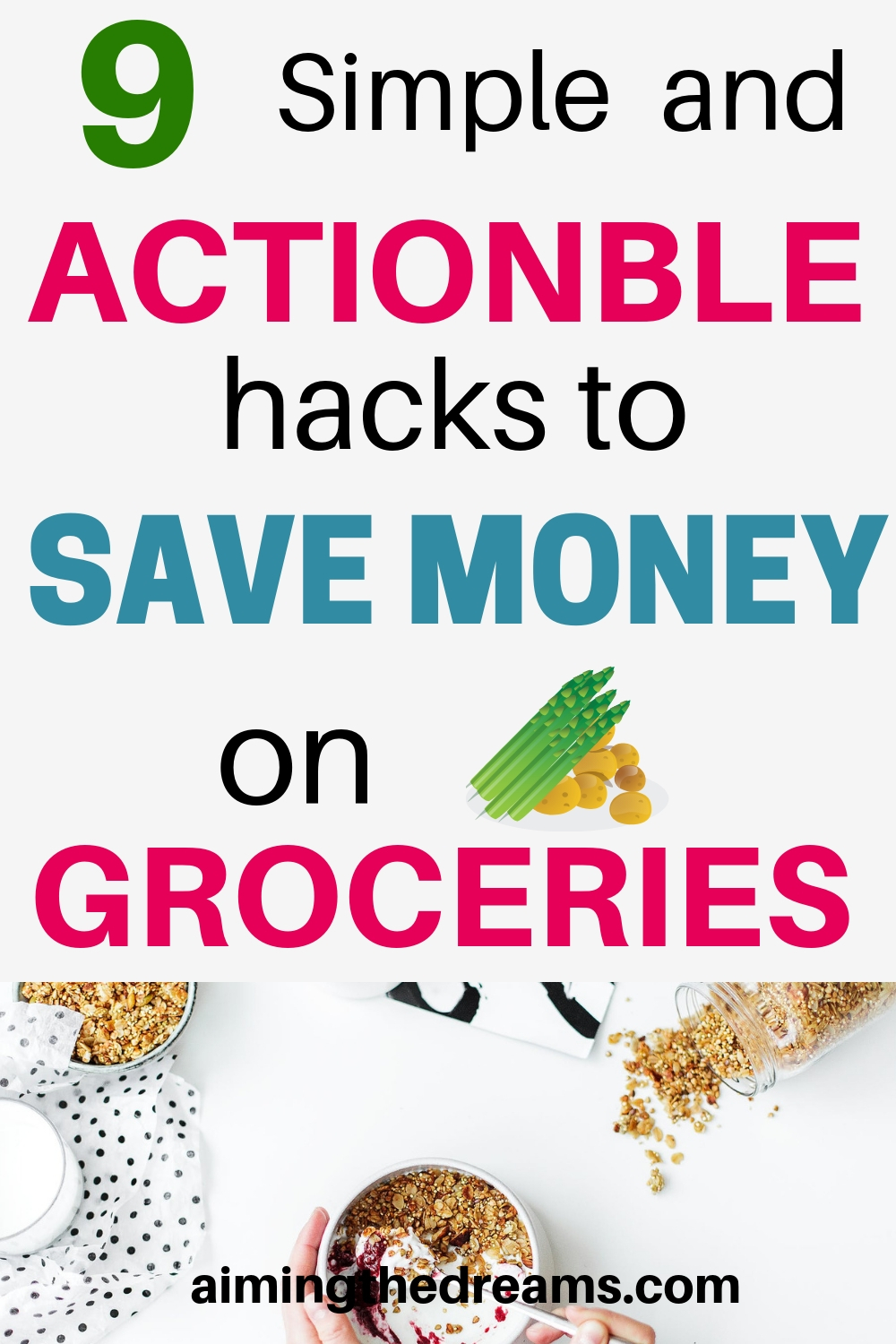 9 simple and actionable hacks to save money on groceries each month. Build wealth with simple changes in your lifestyle.