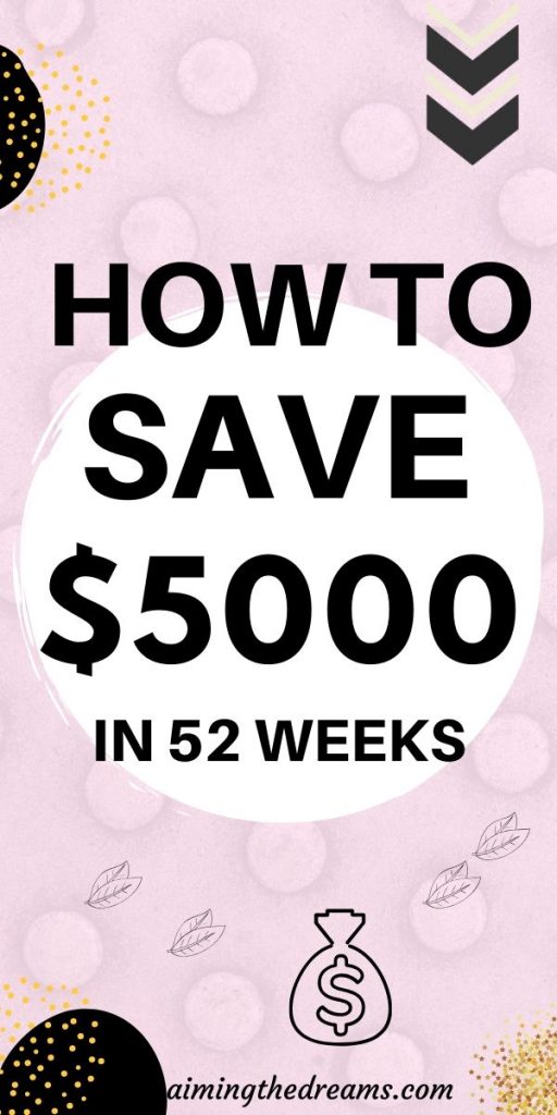Money saving challenge to save $5000 this year