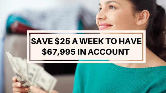 Saving $25 a week  to earn 67995