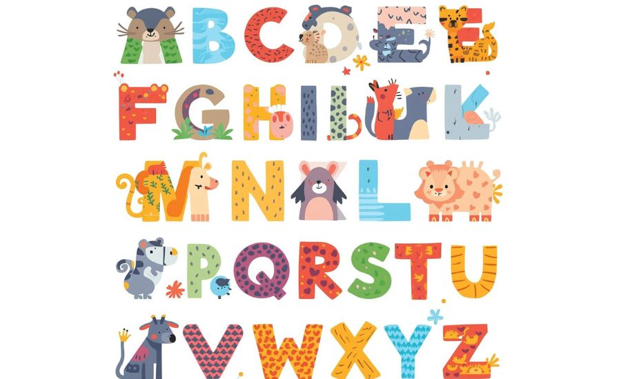 Kids digital printables as alphabets