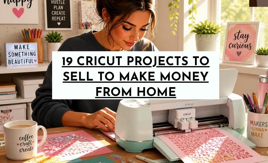 Love crafting with Cricut? Discover 19 profitable Cricut projects you can make and sell to earn extra income from home. From personalized gifts and custom shirts to home décor and digital designs, these Cricut business ideas are perfect for beginners. Learn how to turn your creativity into a money-making craft business with these popular handmade products. make money with Cricut, Cricut business ideas, Cricut crafts to sell, handmade business, craft side hustle, sell crafts online
